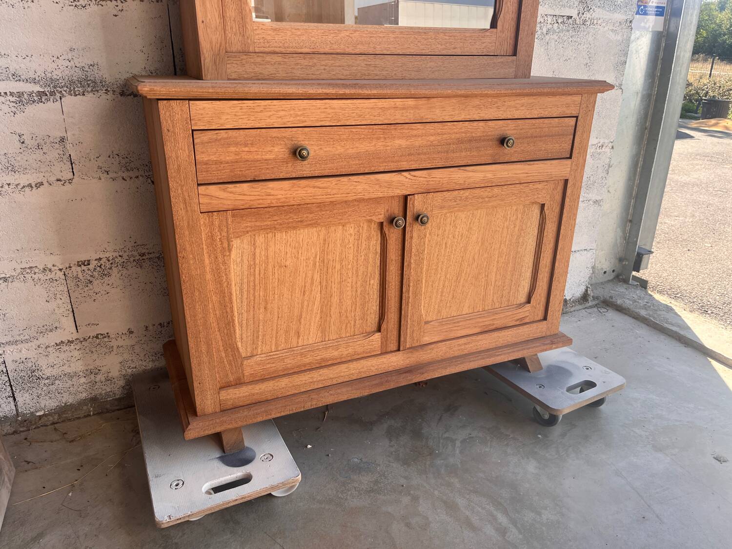 Raw wood gun cabinet
