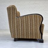 1960s, Danish 3-seater sofa, original, brown furniture wool, beech wood.