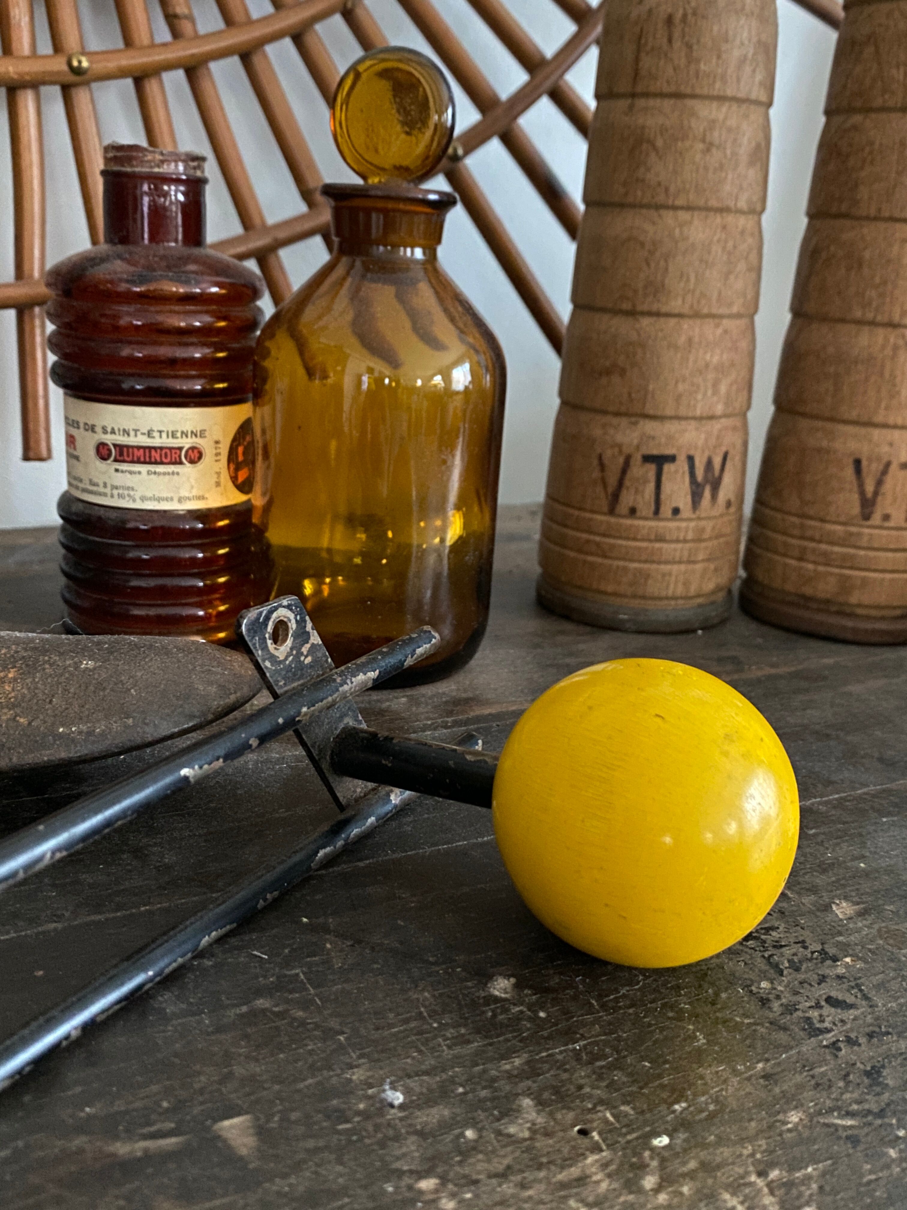 Vintage ball coat rack