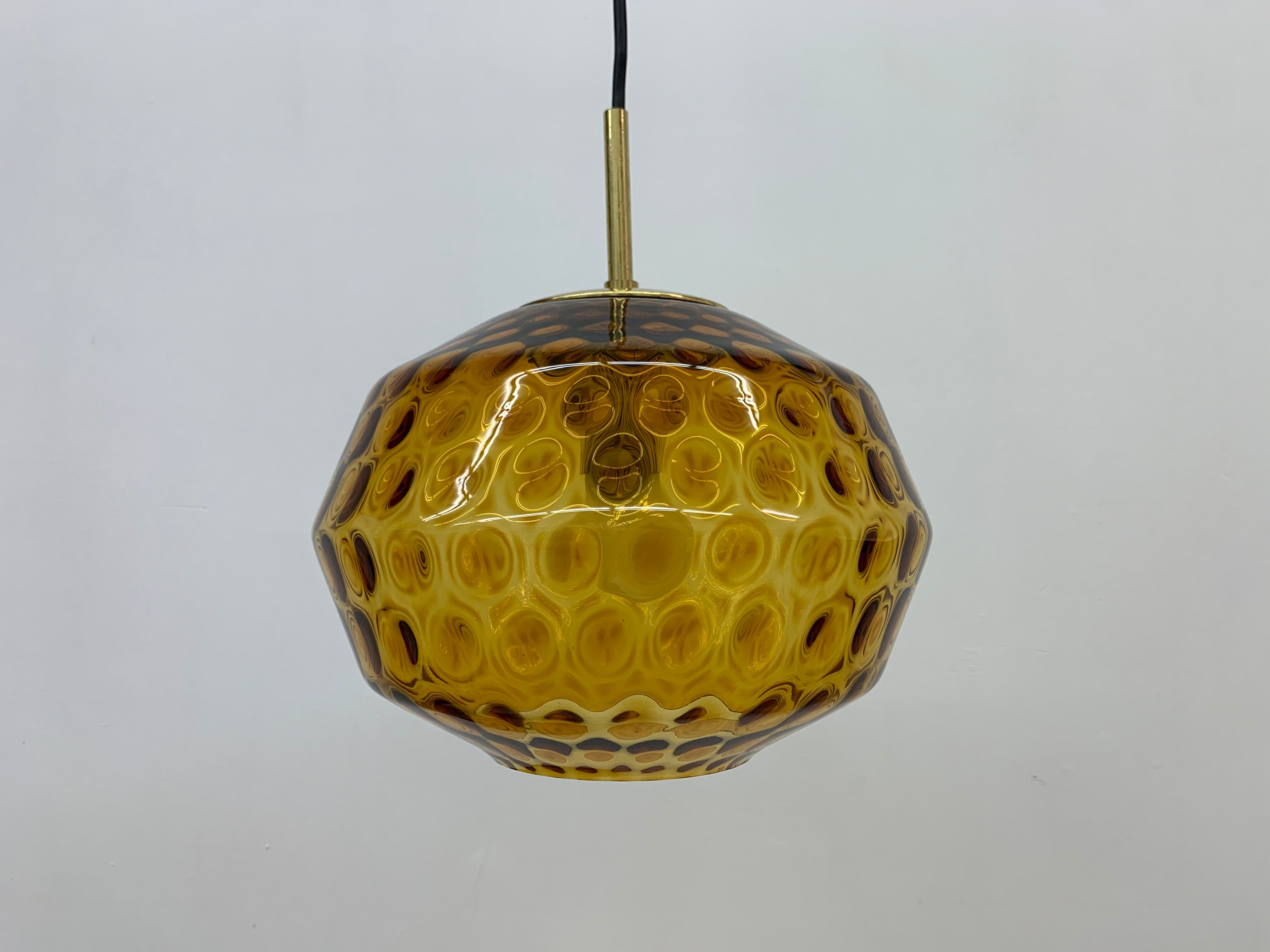 Limburg Glashutte glass hanging lamp , 1970