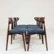 Chaises de salle à manger bouclé bleu marine lot de 6