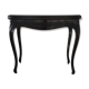 Molded blackened wooden play table, arched legs, green felt