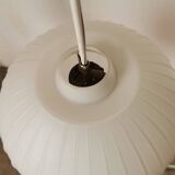 White opaline ball pendant light from the 50s