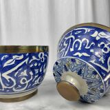 Ensemble 4 jarres marocaines Jobbanas - Céramique bleue de Fès