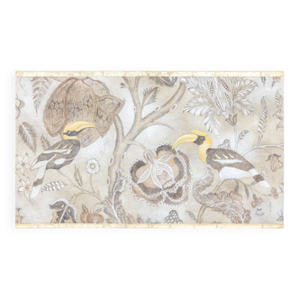 Painted canvas depicting toucans. Contemporary work.