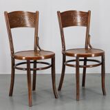1930s Pair of Restore Beech Chairs by Thonet - Mundus, Czechoslovakia