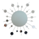 Applique "soleil" en métal chromé et verre dépoli années 80 90