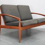 Canapé 2 places en teck Paper Knife de Kai Kristiansen des années 1960, Danemark