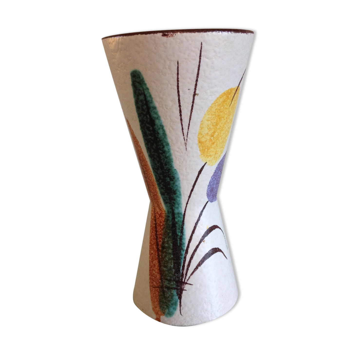 Grey cermal vase / vintage 60-70s