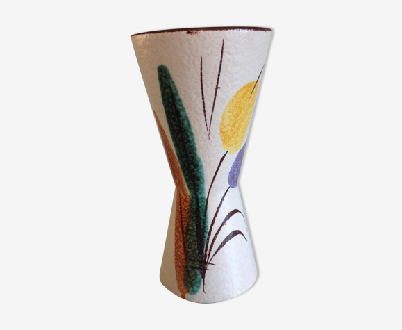 Vase diabolo en ceramique grise vintage années 60-70 | Selency