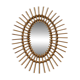 Oval rattan mirror, France circa 1960.