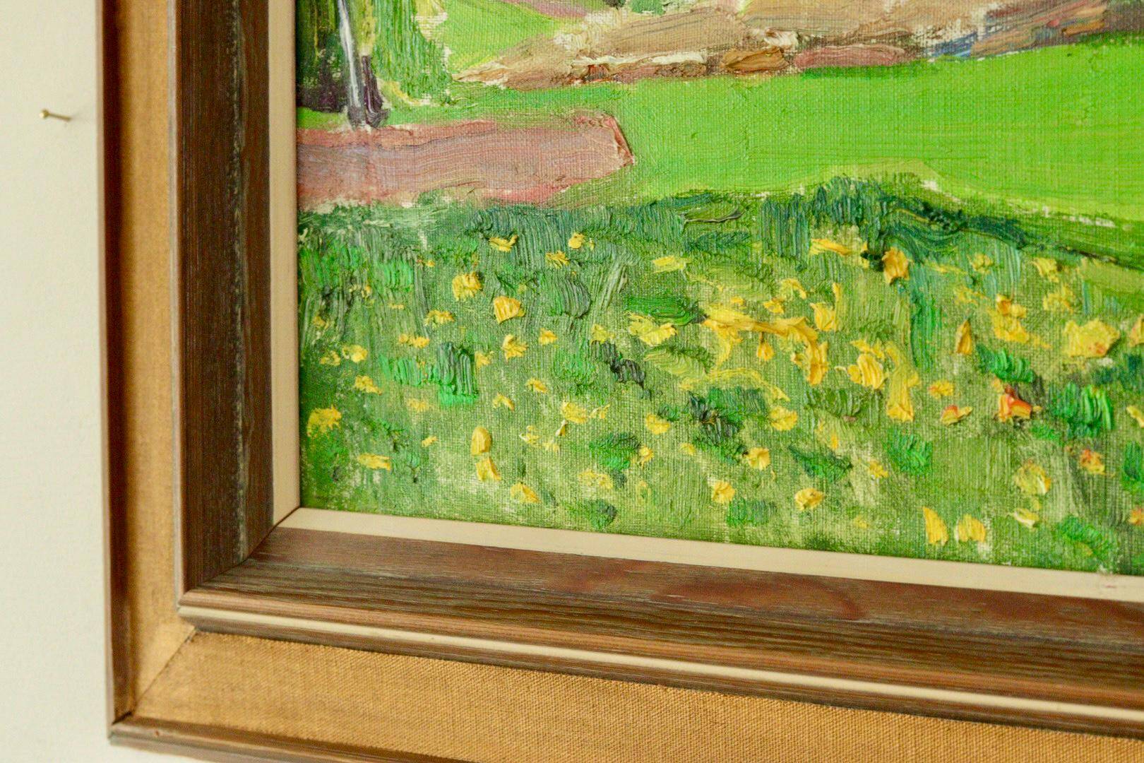 Huile sur panneau suédoise "Solig Försommardag", Fritz Smedberg
