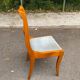 Louis Philippe solid wood and blue fabric office chair
