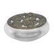Round box glass and brass flower pattern
