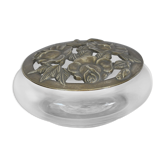 Round box glass and brass flower pattern