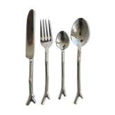 Set of 20 shiny silver metal cutlery