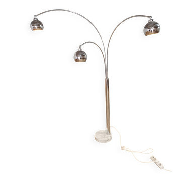 Chrome floor lamp with 3 branches