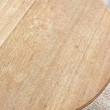 Old oval raw wood table