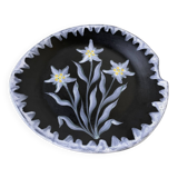 Black ceramic plate from the 60s