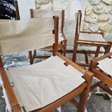 Set of 4 Safari chairs in pine