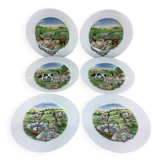 6 limoges porcelain cheese plates