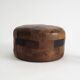 Vintage leather patchwork pouf