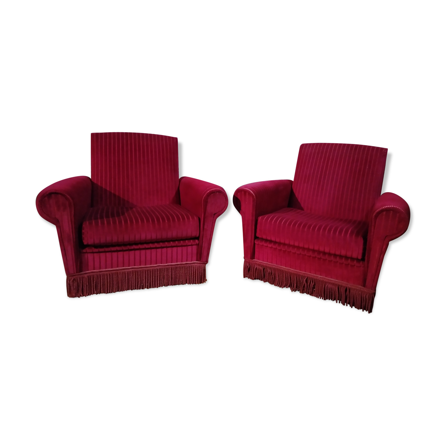 Pair of velvet armchairs