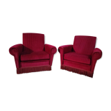 Pair of velvet armchairs