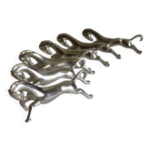 6 metal knife holders, horse.