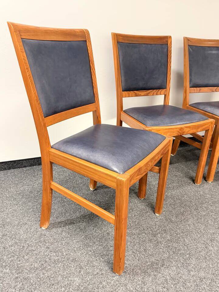 Vintage Set of 6 Solid Wood & Leather Chairs – FOLRM 75 by Andreas Hansen (Price is for 6)