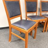 Vintage Set of 6 Solid Wood & Leather Chairs – FOLRM 75 by Andreas Hansen (Price is for 6)