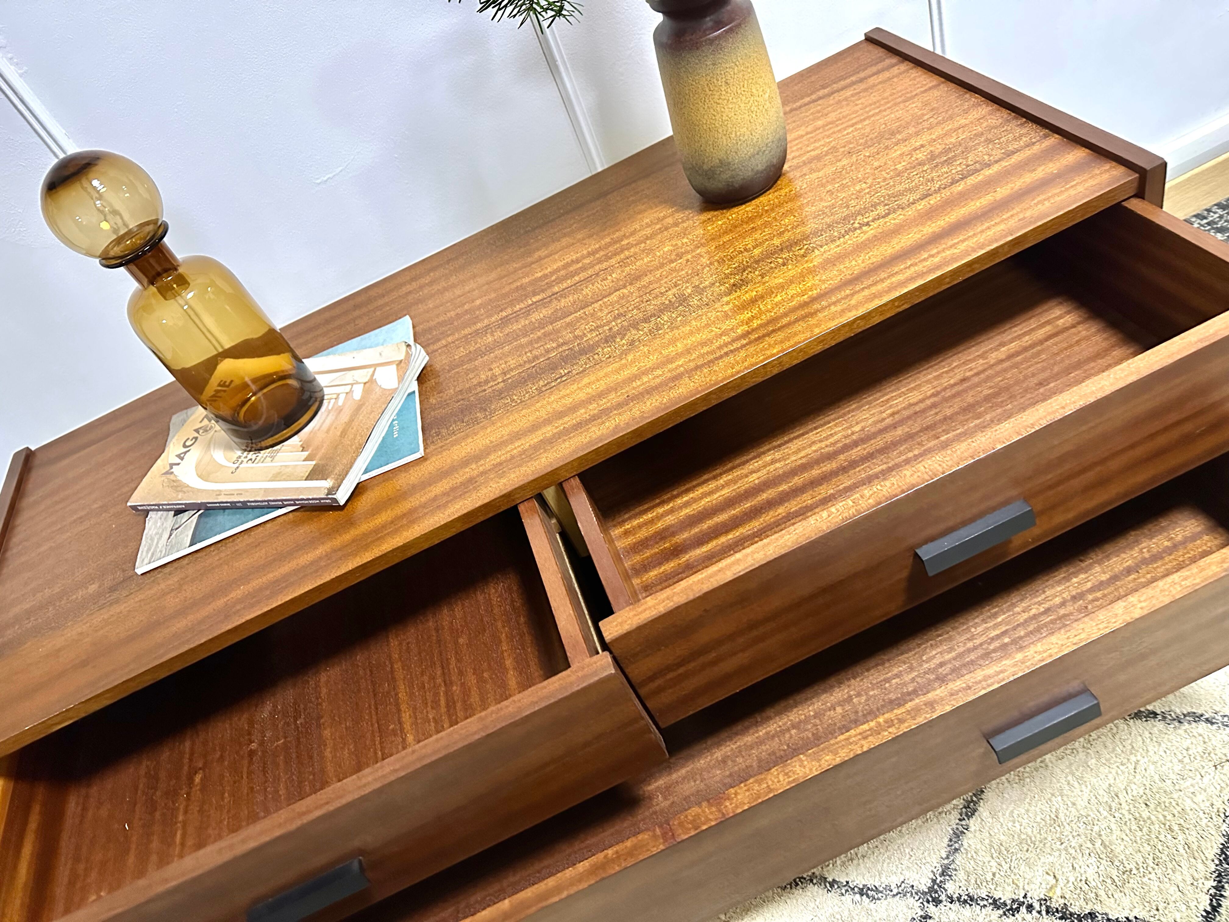 Low Scandinavian teak row