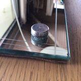 Thick engraved bevelled mirror 39cm X 30cm