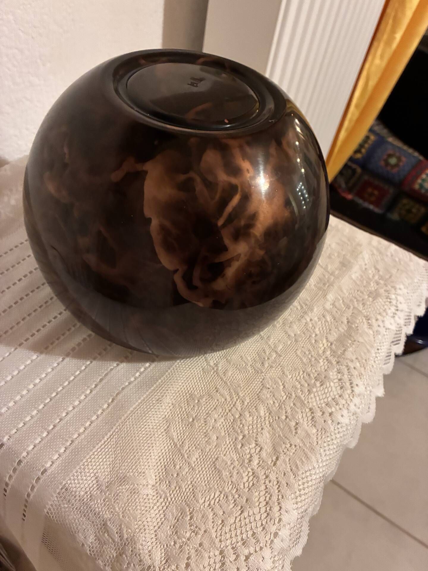 Vintage pear-shaped Luxium ice bucket – tortoiseshell & gold – year
