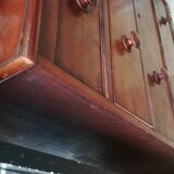 English chest of gold mahogany veneer