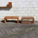 Set French Vintage Rattan Coffee Tables-2 Cuboid Deck Tables-80s