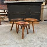 Suite of 3 brutalist stools