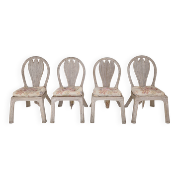 Set of 4 Vintage 'Palm Leaf' Chairs by Vivai del Sud – Hollywood Regency
