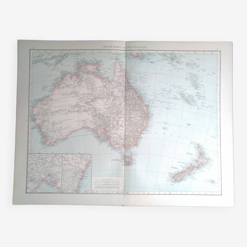 A geographical map from Atlas Richard Andrees 1887 Australian Australia Neusseland