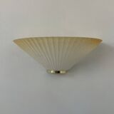 Paire d'appliques vintage coquillage, verre et laiton, France, 1970