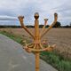 Porte manteaux perroquet en rotin vintage