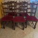 6 antique wooden and fabric chairs