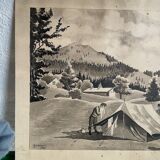 Old watercolor M.chaillet 1932