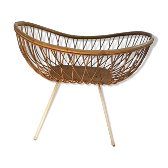 Vintage rattan cradle