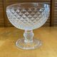 Set of 7 Glass Ice Cream Bowls Diamond Point France Vintage #E076