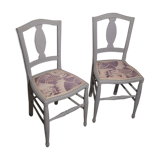 pair of art deco carpeted chairs