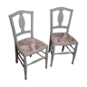 pair of art deco carpeted chairs