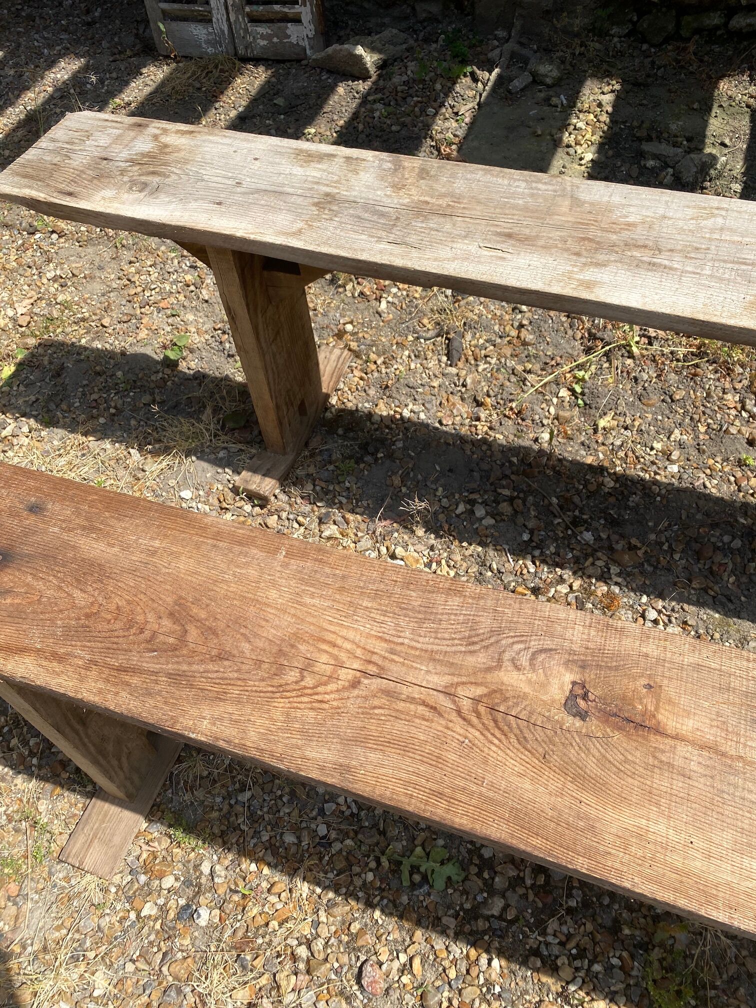 Pair of farm benches