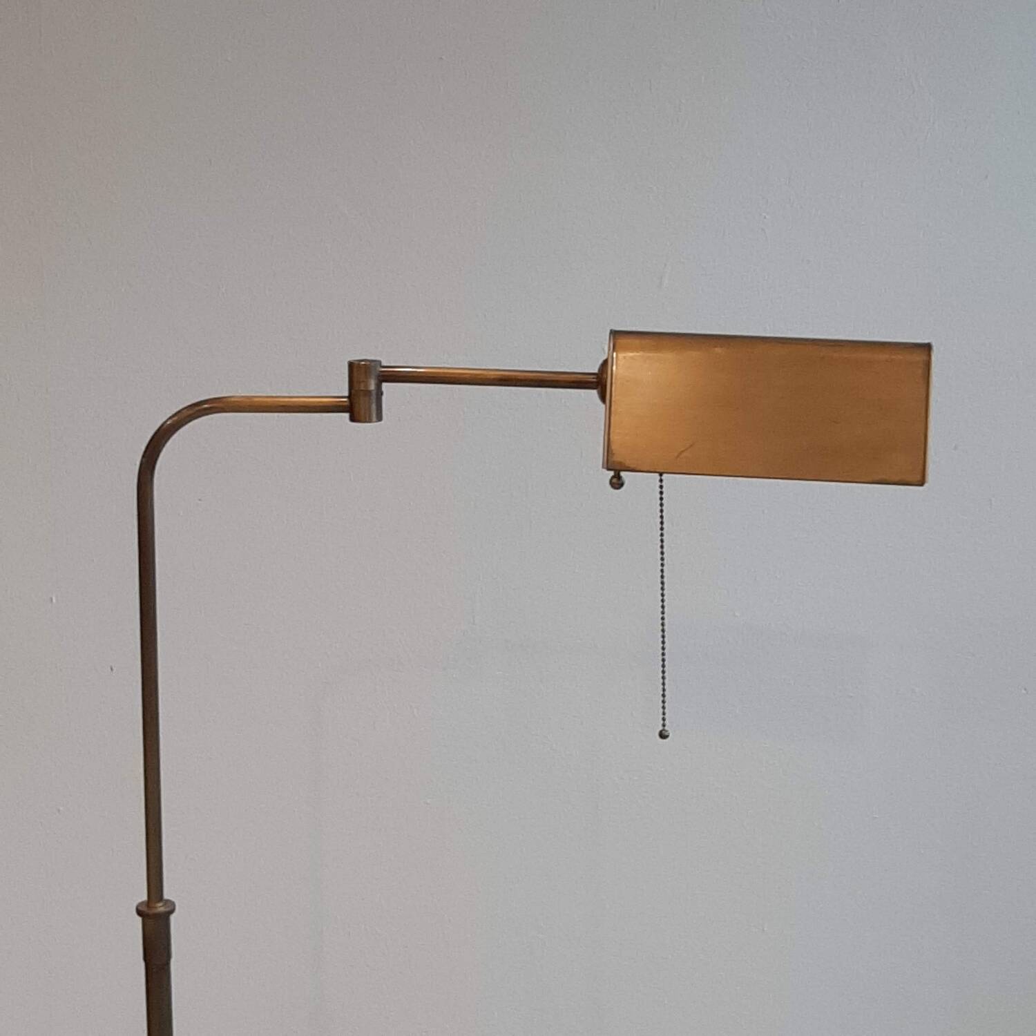 Vintage brass reading floor lamp