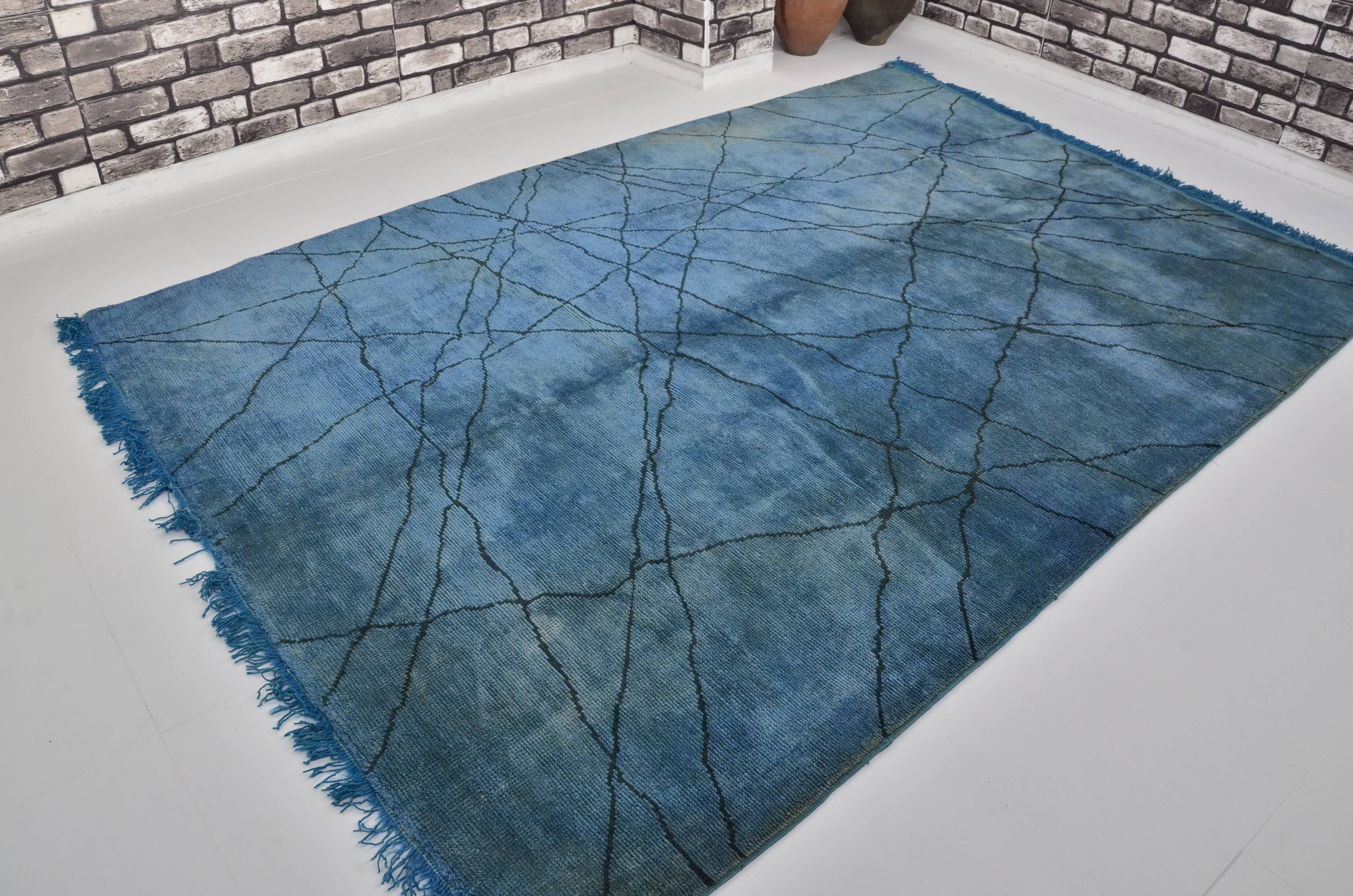 Turqouise Vintage Handmade Hemp Rug sku 3001